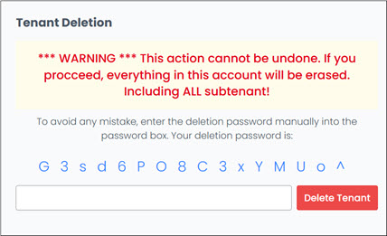 tenant deletion