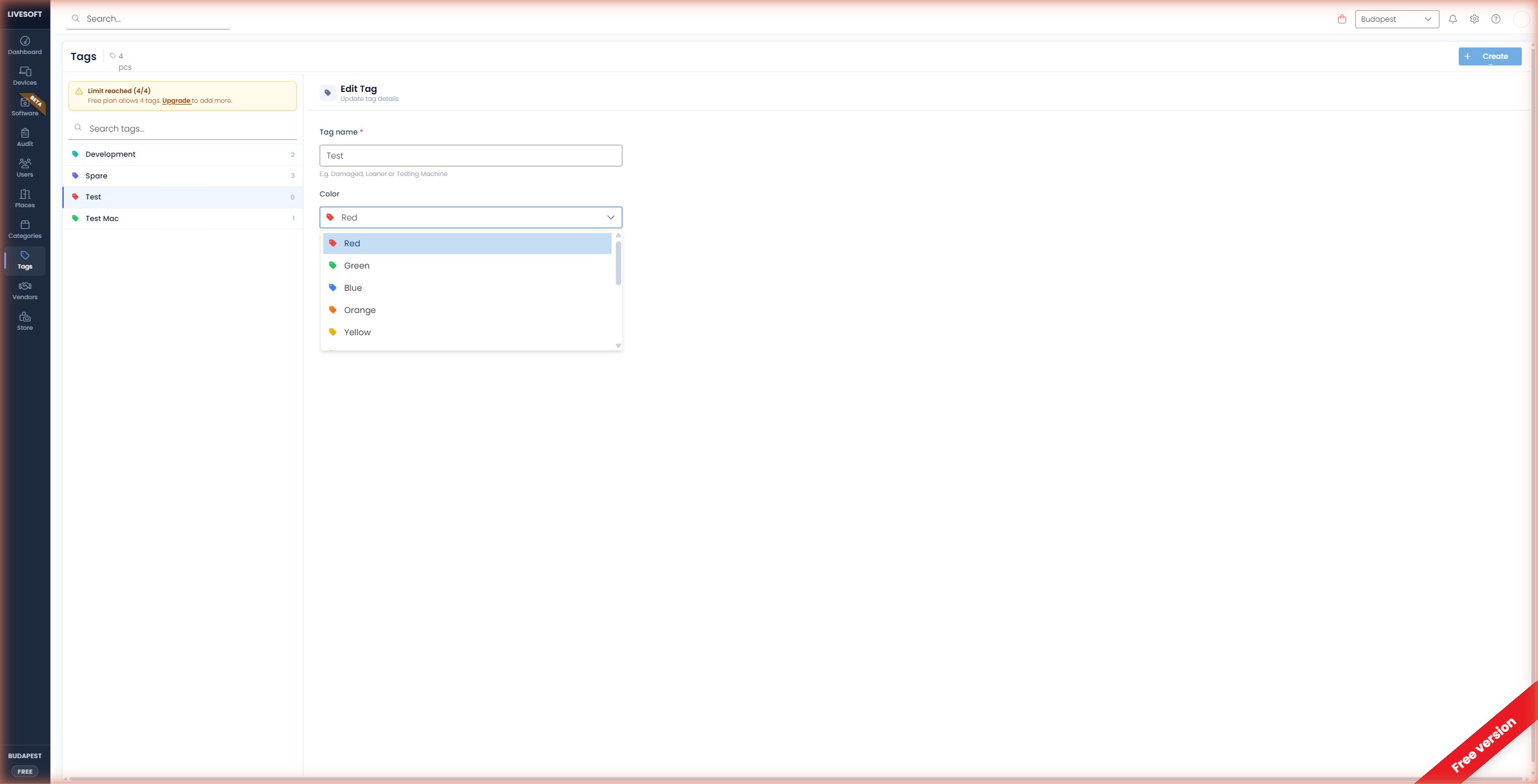 Color picker dropdown