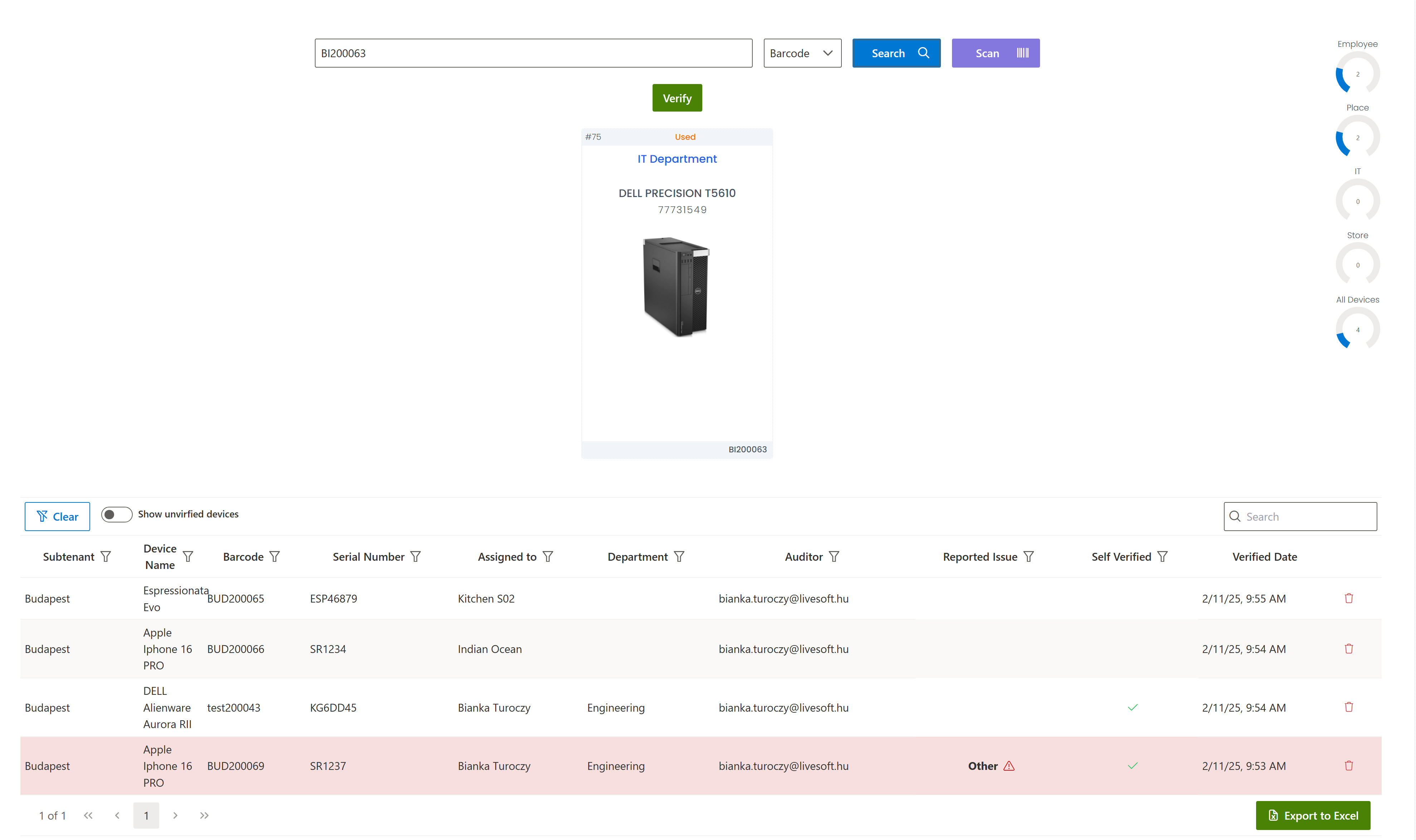 audit display