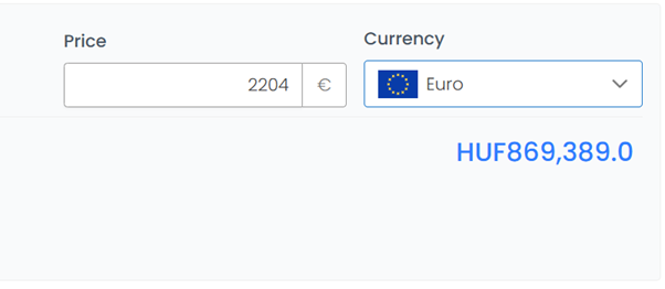 price and currency